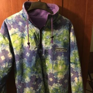 Vintage GOTCHA 80’s reversible 1/2 zip jacket.